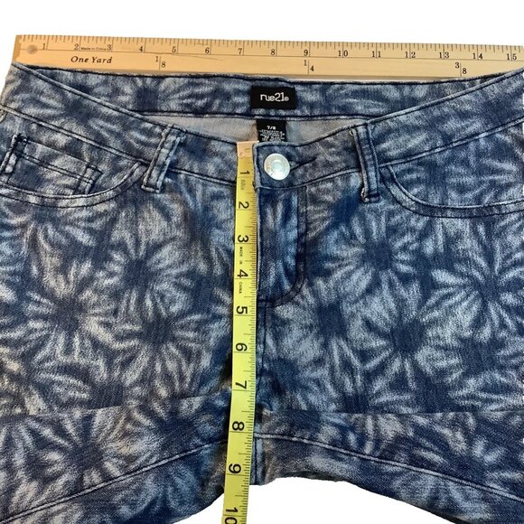 Rue21 Womens Blue Floral Print Skinny Leg Low Rise Jegging Size 7/8 - Picture 5 of 10